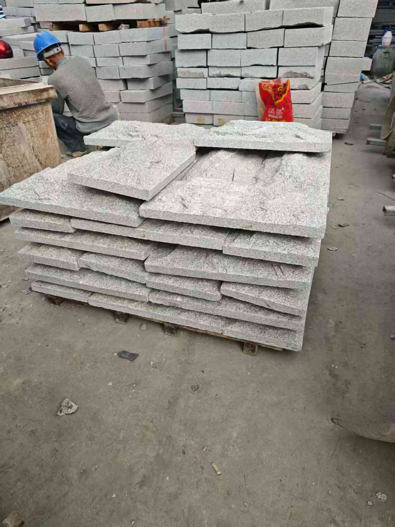 丽水芝麻白蘑菇石，自然面