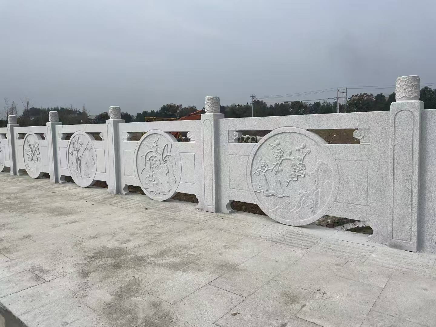 丽水芝麻白河道栏杆 石材栏杆